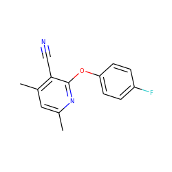 Cc1cc(C)c(C#N)c(Oc2ccc(F)cc2)n1 ZINC000000129457