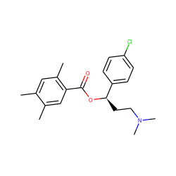 Cc1cc(C)c(C(=O)O[C@H](CCN(C)C)c2ccc(Cl)cc2)cc1C ZINC000013684944