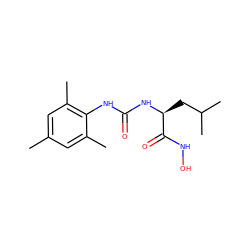 Cc1cc(C)c(NC(=O)N[C@@H](CC(C)C)C(=O)NO)c(C)c1 ZINC000653807602