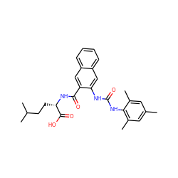 Cc1cc(C)c(NC(=O)Nc2cc3ccccc3cc2C(=O)N[C@@H](CCC(C)C)C(=O)O)c(C)c1 ZINC000035850518