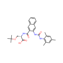 Cc1cc(C)c(NC(=O)Nc2cc3ccccc3cc2C(=O)N[C@@H](COC(C)(C)C)C(=O)O)c(C)c1 ZINC000034663120