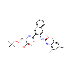 Cc1cc(C)c(NC(=O)Nc2cc3ccccc3cc2C(=O)N[C@@H](COCC(C)(C)C)C(=O)O)c(C)c1 ZINC000035975040