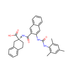 Cc1cc(C)c(NC(=O)Nc2cc3ccccc3cc2C(=O)N[C@]2(C(=O)O)CCc3ccccc3C2)c(C)c1 ZINC000034638389