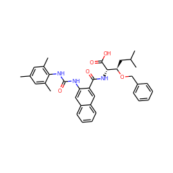 Cc1cc(C)c(NC(=O)Nc2cc3ccccc3cc2C(=O)N[C@H](C(=O)O)[C@@H](CC(C)C)OCc2ccccc2)c(C)c1 ZINC000044281344