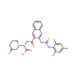 Cc1cc(C)c(NC(=O)Nc2cc3ccccc3cc2C(=O)N[C@H](C(=O)O)[C@H]2CCCC(=O)C2)c(C)c1 ZINC000040900466