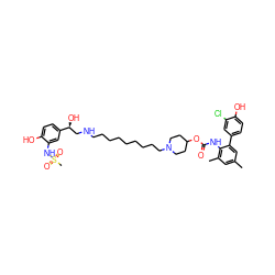 Cc1cc(C)c(NC(=O)OC2CCN(CCCCCCCCCNC[C@H](O)c3ccc(O)c(NS(C)(=O)=O)c3)CC2)c(-c2ccc(O)c(Cl)c2)c1 ZINC000169323315