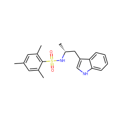 Cc1cc(C)c(S(=O)(=O)N[C@H](C)Cc2c[nH]c3ccccc23)c(C)c1 ZINC000028820627