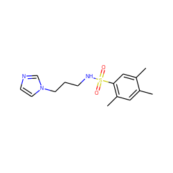 Cc1cc(C)c(S(=O)(=O)NCCCn2ccnc2)cc1C ZINC000004385852