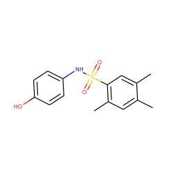 Cc1cc(C)c(S(=O)(=O)Nc2ccc(O)cc2)cc1C ZINC000000073627