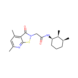 Cc1cc(C)c2c(=O)n(CC(=O)N[C@@H]3CCC[C@H](C)[C@@H]3C)sc2n1 ZINC000005036184