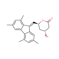 Cc1cc(C)c2c(c1)/C(=C\[C@@H]1C[C@@H](O)CC(=O)O1)c1c(C)cc(C)cc1-2 ZINC000027993328