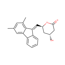 Cc1cc(C)c2c(c1)-c1ccccc1/C2=C\[C@@H]1C[C@@H](O)CC(=O)O1 ZINC000027978602