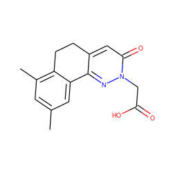 Cc1cc(C)c2c(c1)-c1nn(CC(=O)O)c(=O)cc1CC2 ZINC000013604584