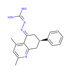 Cc1cc(C)c2c(n1)C[C@H](c1ccccc1)C/C2=N\N=C(N)N ZINC000013474666