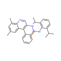 Cc1cc(C)c2ncc(NC(=O)Nc3c(C(C)C)cccc3C(C)C)c(-c3ccccc3Cl)c2c1 ZINC000013737649