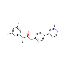 Cc1cc(C)cc([C@@H](C)C(=O)Nc2ccc(-c3ccnc(C)c3)cc2)c1 ZINC000103283615