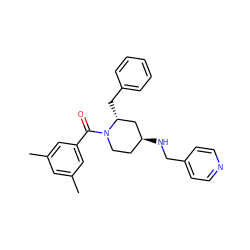 Cc1cc(C)cc(C(=O)N2CC[C@H](NCc3ccncc3)C[C@H]2Cc2ccccc2)c1 ZINC000029348272