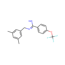 Cc1cc(C)cc(C/N=C(\N)c2ccc(OC(F)(F)F)cc2)c1 ZINC000013487860