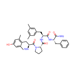 Cc1cc(C)cc(C[C@H](NC(=O)[C@@H]2CCCN2C(=O)[C@@H](N)Cc2c(C)cc(O)cc2C)C(=O)N[C@@H](Cc2ccccc2)C(N)=O)c1 ZINC000028654448