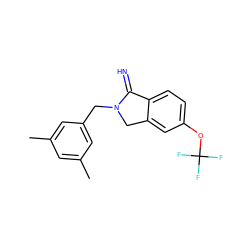 Cc1cc(C)cc(CN2Cc3cc(OC(F)(F)F)ccc3C2=N)c1 ZINC000000026440