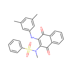 Cc1cc(C)cc(NC2=C(N(C)S(=O)(=O)c3ccccc3)C(=O)c3ccccc3C2=O)c1 ZINC000169334587