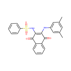 Cc1cc(C)cc(NC2=C(NS(=O)(=O)c3ccccc3)C(=O)c3ccccc3C2=O)c1 ZINC000141495640