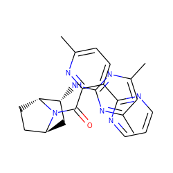 Cc1cc(C)nc(N[C@@H]2C[C@H]3CC[C@H]2N3C(=O)c2nc(C)ccc2-c2ncccn2)n1 ZINC000221062338