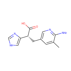 Cc1cc(C[C@@H](C(=O)O)c2c[nH]cn2)cnc1N ZINC000001492045