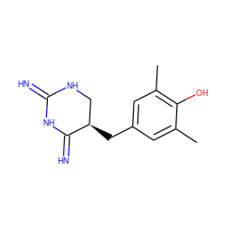 Cc1cc(C[C@@H]2CNC(=N)NC2=N)cc(C)c1O ZINC000013757803