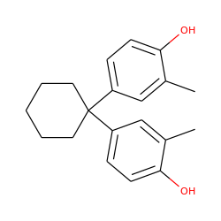 Cc1cc(C2(c3ccc(O)c(C)c3)CCCCC2)ccc1O ZINC000001699285