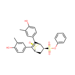 Cc1cc(C2=C(c3ccc(O)c(C)c3)[C@H]3[C@@H](S(=O)(=O)Oc4ccccc4)C[C@@H]2[S@@+]3[O-])ccc1O ZINC000084758525