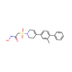 Cc1cc(C2=CCN(S(=O)(=O)CC(=O)NO)CC2)ccc1-c1ccccc1 ZINC000001490238