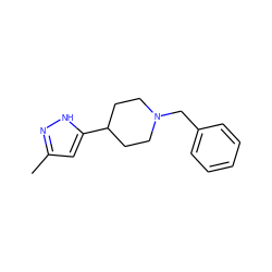 Cc1cc(C2CCN(Cc3ccccc3)CC2)[nH]n1 ZINC000012355968