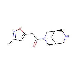 Cc1cc(CC(=O)N2C[C@@H]3CNC[C@@H](C3)C2)on1 ZINC000103257350