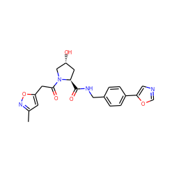 Cc1cc(CC(=O)N2C[C@H](O)C[C@H]2C(=O)NCc2ccc(-c3cnco3)cc2)on1 ZINC000095921112