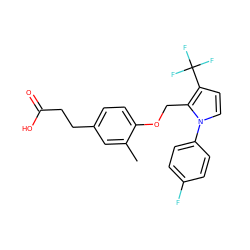 Cc1cc(CCC(=O)O)ccc1OCc1c(C(F)(F)F)ccn1-c1ccc(F)cc1 ZINC000221882481