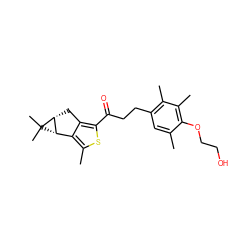 Cc1cc(CCC(=O)c2sc(C)c3c2C[C@@H]2[C@H]3C2(C)C)c(C)c(C)c1OCCO ZINC000103225940