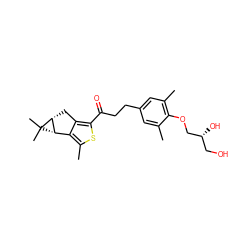 Cc1cc(CCC(=O)c2sc(C)c3c2C[C@@H]2[C@H]3C2(C)C)cc(C)c1OC[C@H](O)CO ZINC000038253907