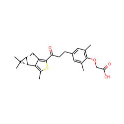 Cc1cc(CCC(=O)c2sc(C)c3c2C[C@@H]2[C@H]3C2(C)C)cc(C)c1OCC(=O)O ZINC000103231078