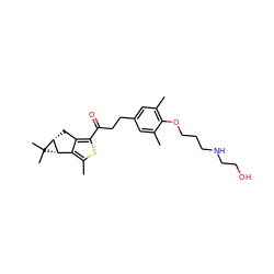 Cc1cc(CCC(=O)c2sc(C)c3c2C[C@@H]2[C@H]3C2(C)C)cc(C)c1OCCCNCCO ZINC000036479030