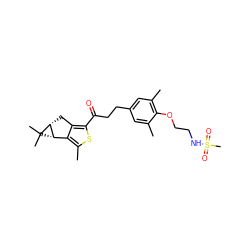 Cc1cc(CCC(=O)c2sc(C)c3c2C[C@@H]2[C@H]3C2(C)C)cc(C)c1OCCNS(C)(=O)=O ZINC000036479711