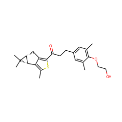 Cc1cc(CCC(=O)c2sc(C)c3c2C[C@@H]2[C@H]3C2(C)C)cc(C)c1OCCO ZINC000035878689