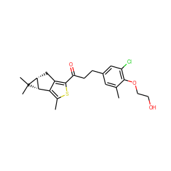 Cc1cc(CCC(=O)c2sc(C)c3c2C[C@@H]2[C@H]3C2(C)C)cc(Cl)c1OCCO ZINC000035796559