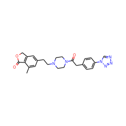 Cc1cc(CCN2CCN(C(=O)Cc3ccc(-n4cnnn4)cc3)CC2)cc2c1C(=O)OC2 ZINC000096286287