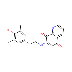 Cc1cc(CCNC2=CC(=O)c3cccnc3C2=O)cc(C)c1O ZINC000103235109