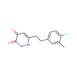 Cc1cc(CCc2cc(=O)c(=O)[nH][nH]2)ccc1F ZINC000205769045