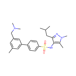 Cc1cc(CN(C)C)cc(-c2ccc(S(=O)(=O)Nc3c(CC(C)C)nn(C)c3C)cc2)c1 ZINC000199947686