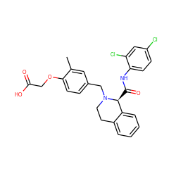 Cc1cc(CN2CCc3ccccc3[C@@H]2C(=O)Nc2ccc(Cl)cc2Cl)ccc1OCC(=O)O ZINC000066112493