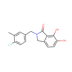 Cc1cc(CN2Cc3ccc(O)c(O)c3C2=O)ccc1F ZINC000043073744