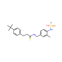 Cc1cc(CNC(=S)CCc2ccc(C(C)(C)C)cc2)ccc1NS(C)(=O)=O ZINC000036485847